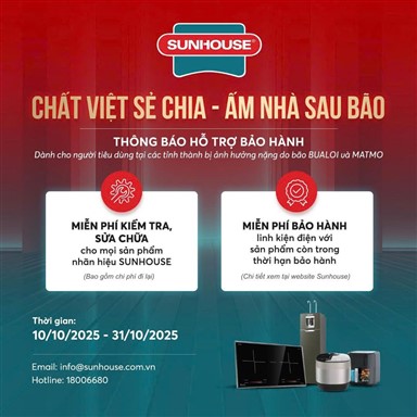 TẬP ĐOÀN SUNHOUSE HỖ TRỢ BẢO HÀNH SẢN PHẨM,  CHUNG TAY KHẮC PHỤC HẬU QUẢ DO BÃO BUALOI VÀ MATMO